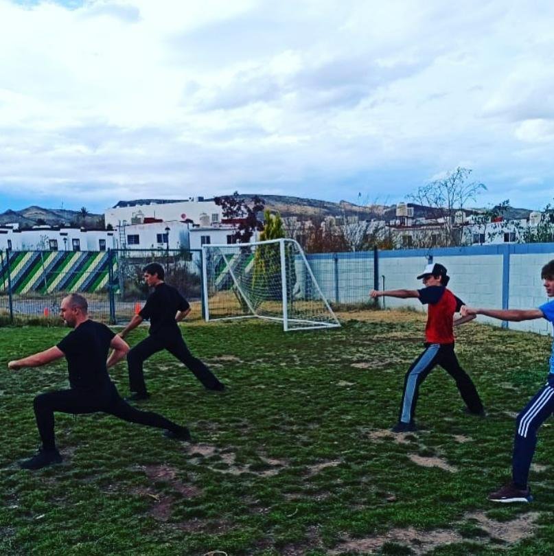 Entrenamiento de kung fu al aire libre