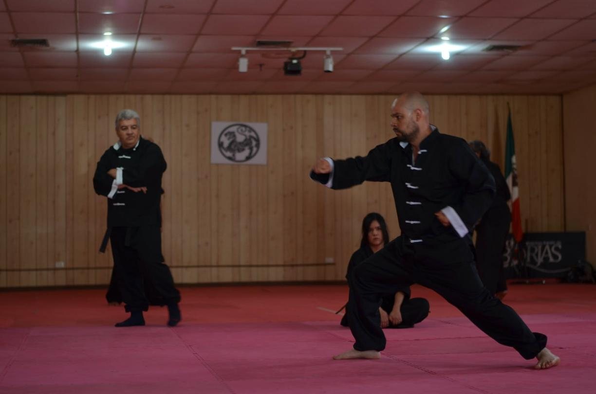 Entrenamiento de kung fu por parejas